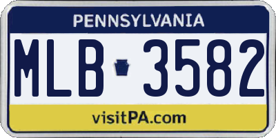 PA license plate MLB3582