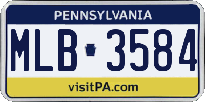 PA license plate MLB3584