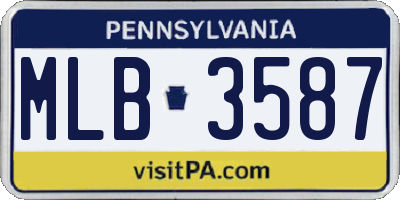 PA license plate MLB3587