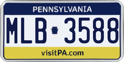 PA license plate MLB3588