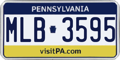 PA license plate MLB3595