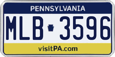 PA license plate MLB3596