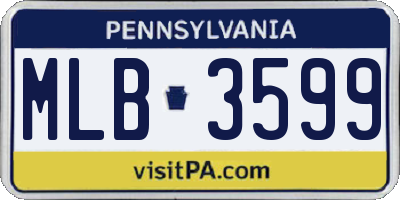 PA license plate MLB3599