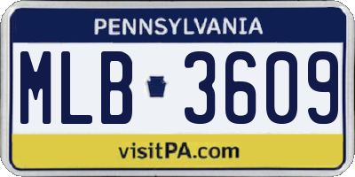 PA license plate MLB3609