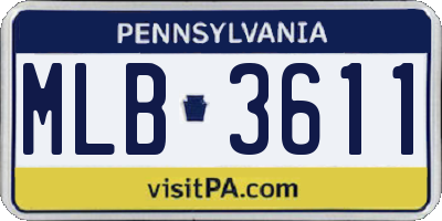 PA license plate MLB3611