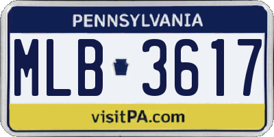 PA license plate MLB3617
