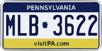 PA license plate MLB3622
