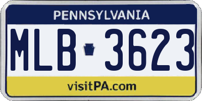 PA license plate MLB3623