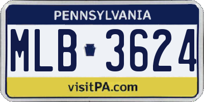 PA license plate MLB3624