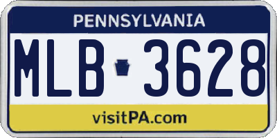 PA license plate MLB3628