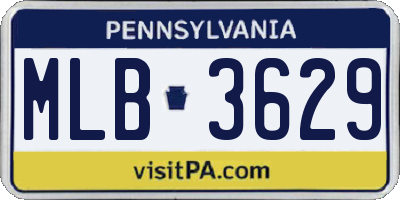 PA license plate MLB3629
