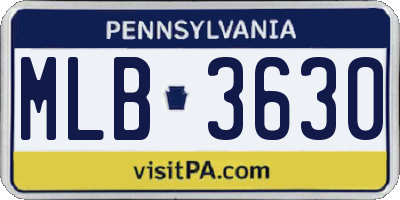 PA license plate MLB3630