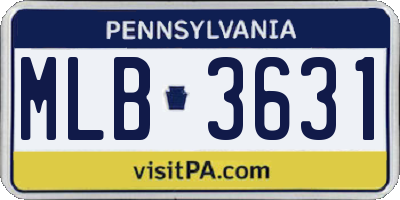 PA license plate MLB3631