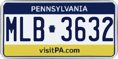 PA license plate MLB3632