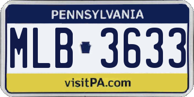 PA license plate MLB3633