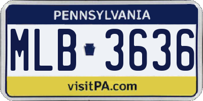 PA license plate MLB3636