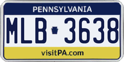 PA license plate MLB3638