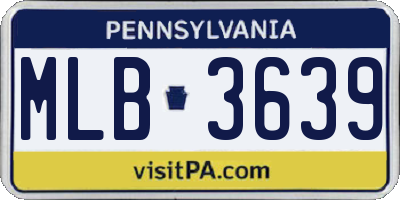 PA license plate MLB3639