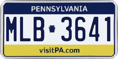 PA license plate MLB3641