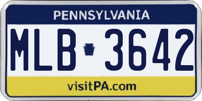 PA license plate MLB3642