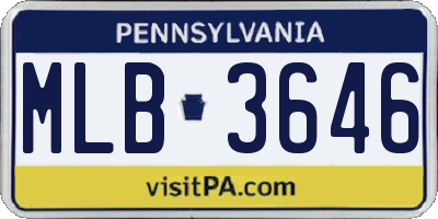 PA license plate MLB3646