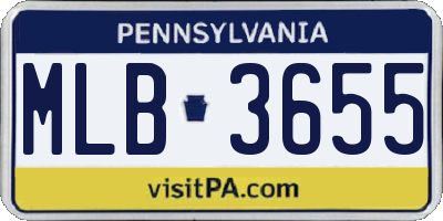 PA license plate MLB3655