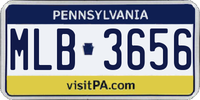 PA license plate MLB3656