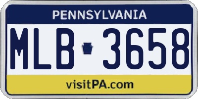 PA license plate MLB3658