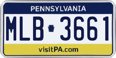 PA license plate MLB3661