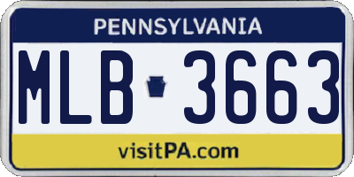 PA license plate MLB3663