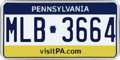 PA license plate MLB3664