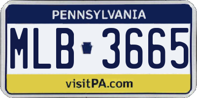 PA license plate MLB3665