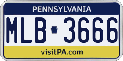 PA license plate MLB3666