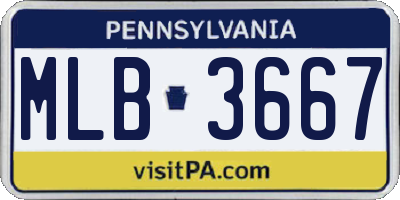 PA license plate MLB3667