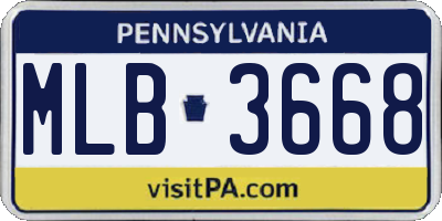 PA license plate MLB3668