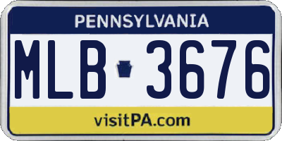 PA license plate MLB3676