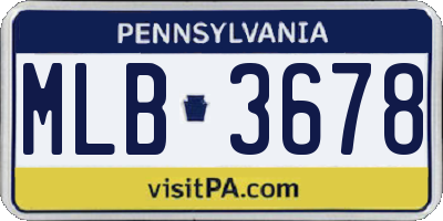 PA license plate MLB3678
