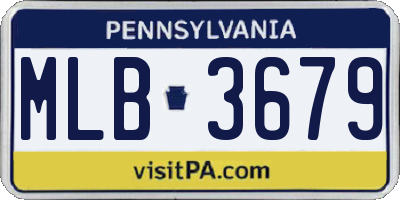 PA license plate MLB3679