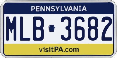 PA license plate MLB3682