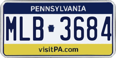 PA license plate MLB3684
