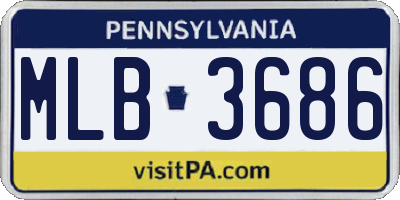 PA license plate MLB3686