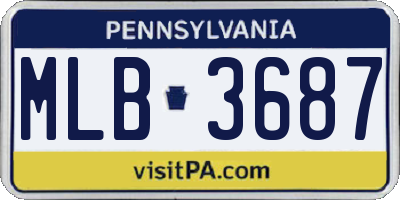 PA license plate MLB3687