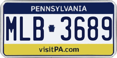 PA license plate MLB3689