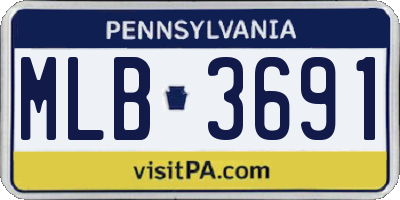 PA license plate MLB3691