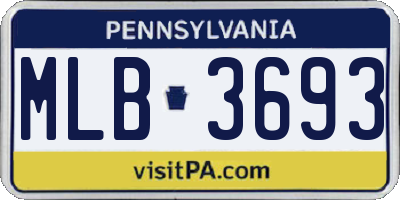 PA license plate MLB3693