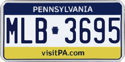 PA license plate MLB3695