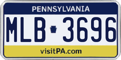 PA license plate MLB3696