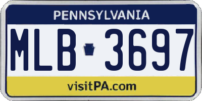 PA license plate MLB3697