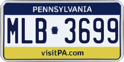 PA license plate MLB3699
