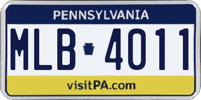 PA license plate MLB4011